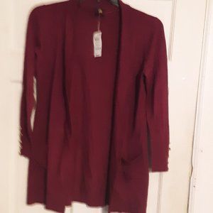 Open-Front Cardigan, Small Pasion Flower